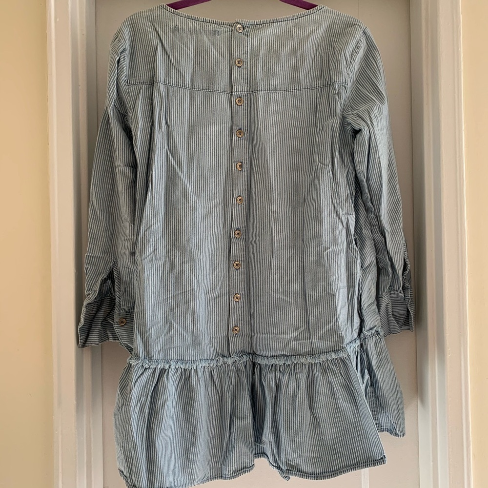 Zara pin stripe cotton tunic top